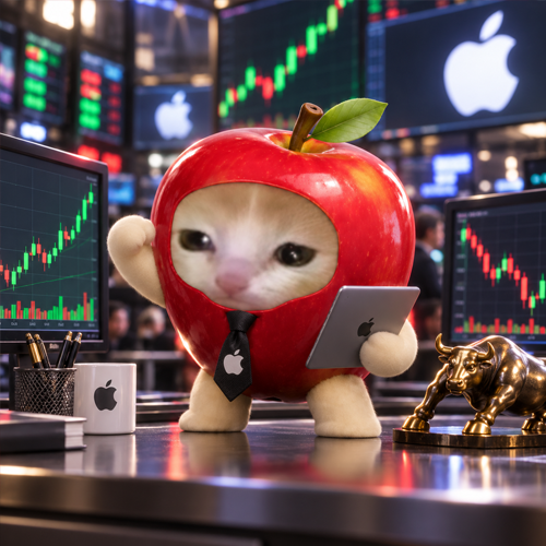 AppleCat on the trading floor with a tablet
